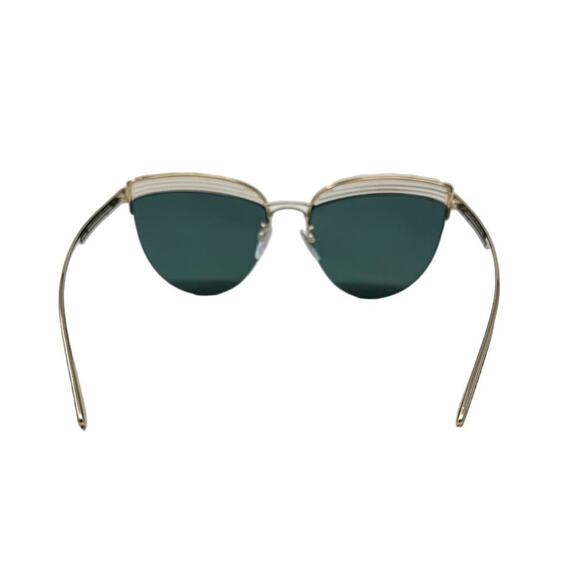 Bvlgari Bulgari Cat-Eye Rimless Mirrored Sunglasses Gold Metal w/ case - Picture 6 of 12